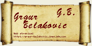 Grgur Belaković vizit kartica